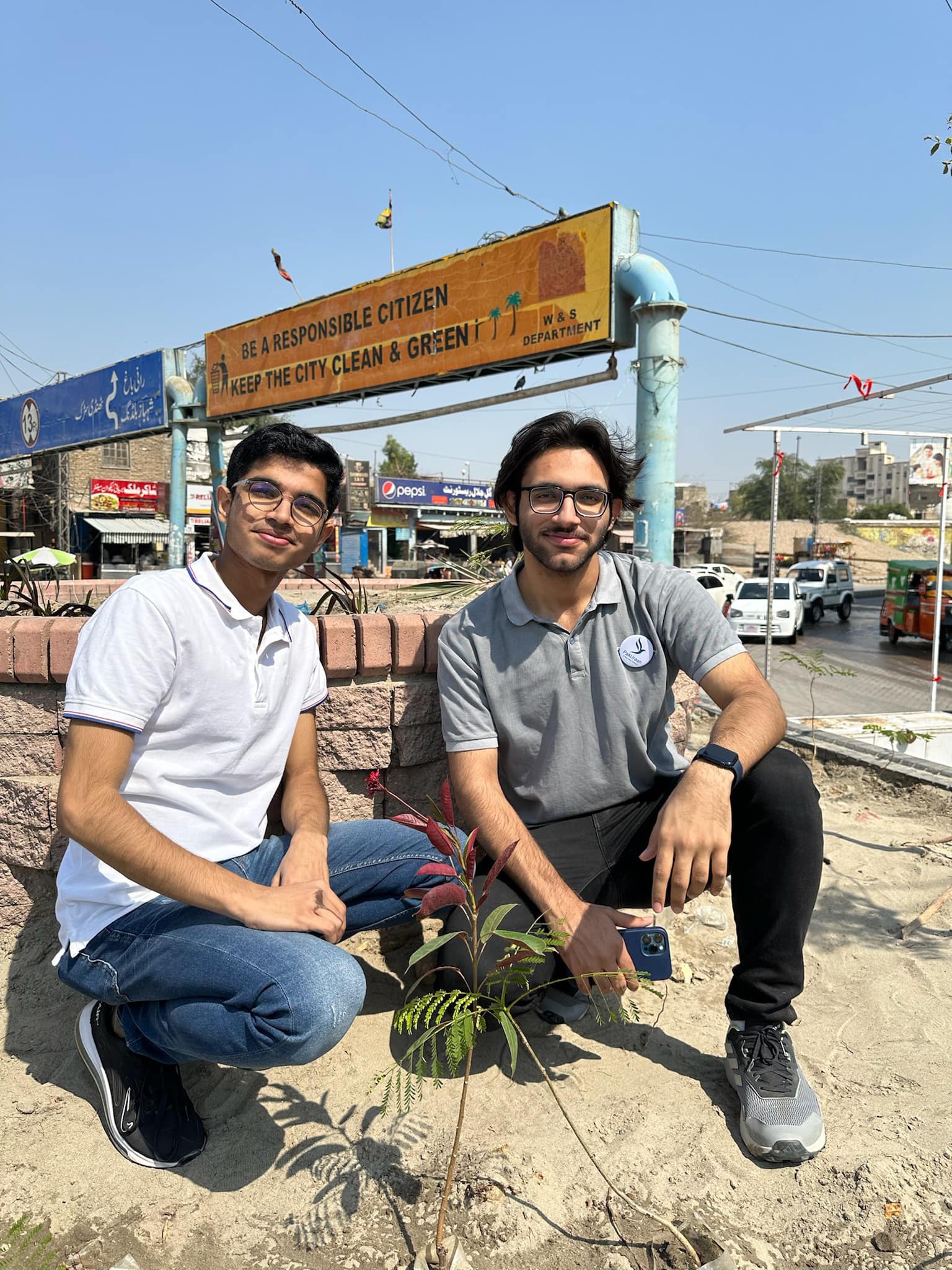 planted 100 saplings at Giddu Chowk Hyderabad as part of the Mayor's green initiative to plant 100000 saplings in the city