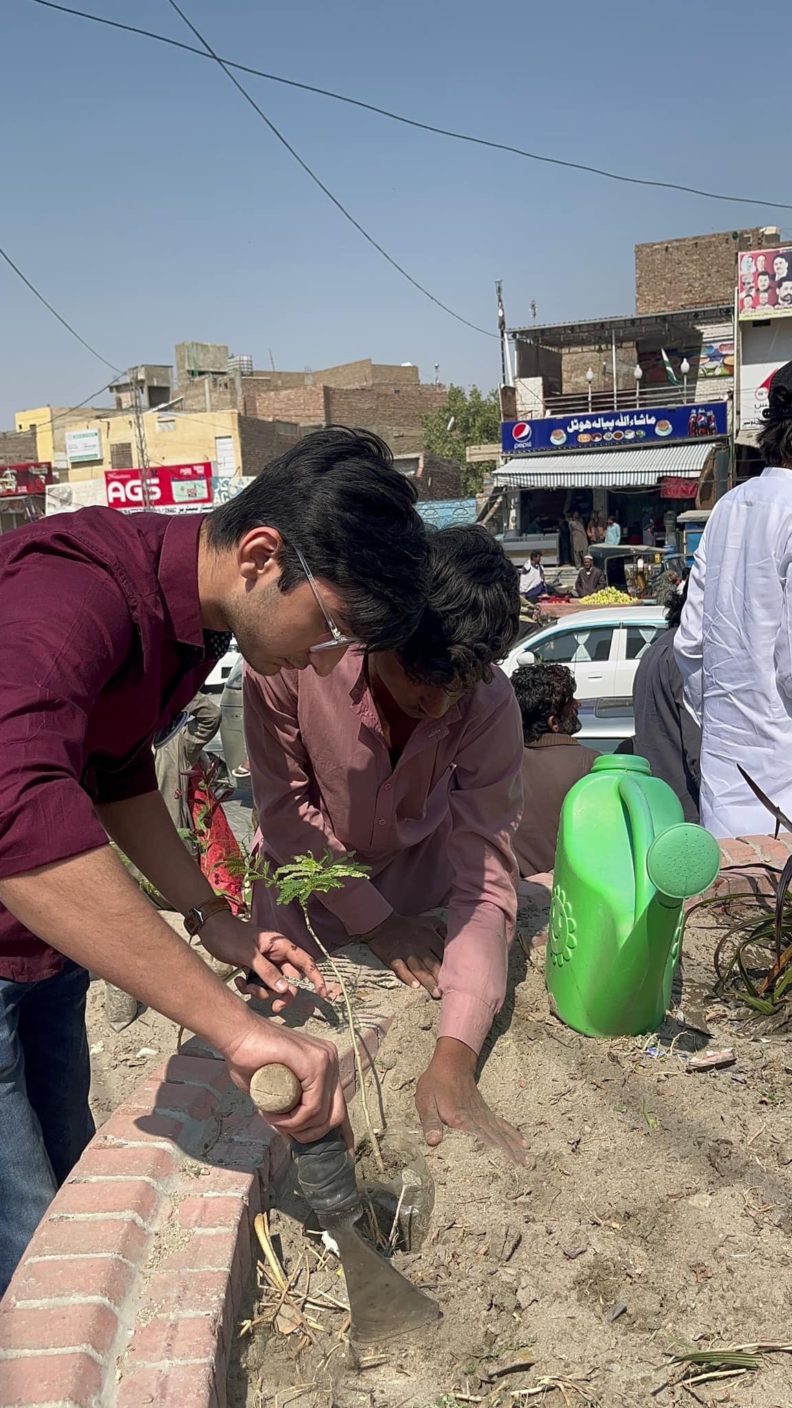 planted 100 saplings at Giddu Chowk Hyderabad as part of the Mayor's green initiative to plant 100000 saplings in the city